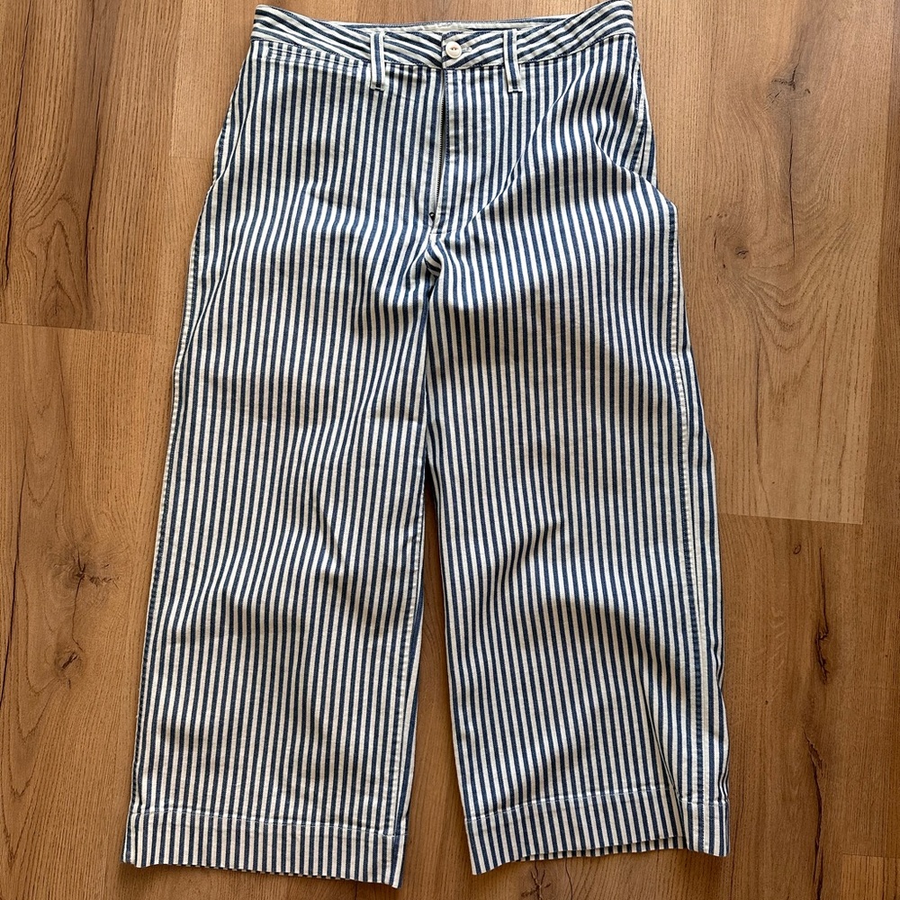 Madewell Striped wide leg pants.